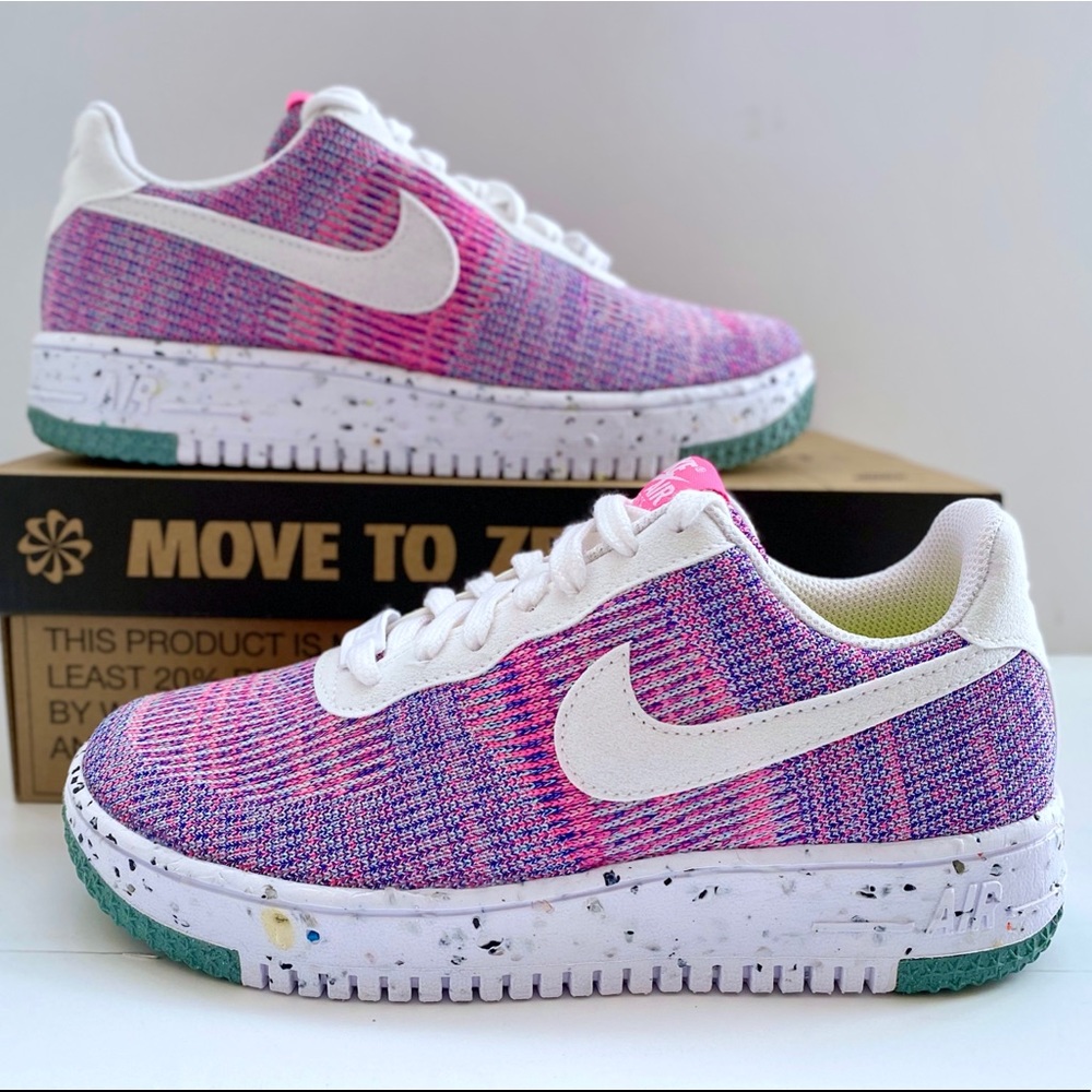 Nike Air Force 1 Crater Flyknit Fuschia Glow Purple Pink